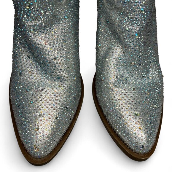 Forever Silver Rhinestone Cowboy Boots | Women’s Size 8 - Picture 6 of 8